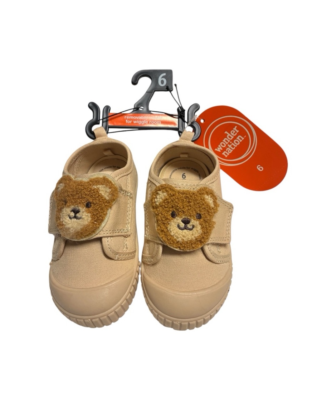 wonder nation Tan Teddy Bear Velcro Baby Canvas BumpToe Sneakers